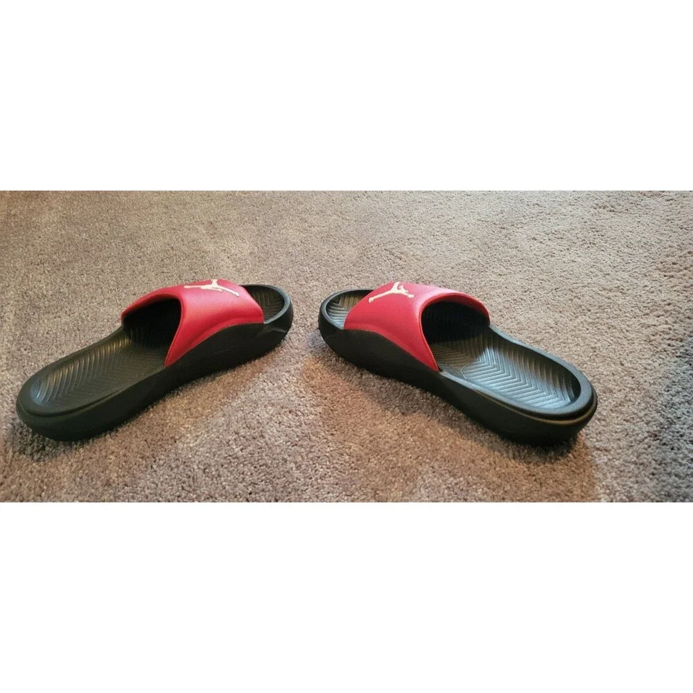 Men's Jordan Sz 9 Franchise Slides Varsity Red & Black Mens Slip On NWOT Casual
